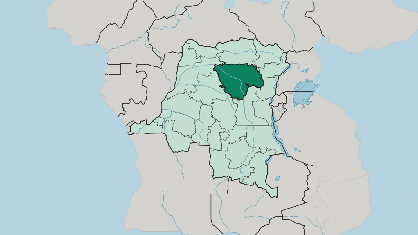 Map of Tshopo in Democratic Republic of the Congo