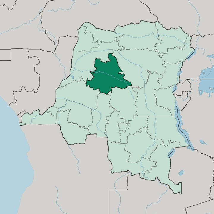 Map showing Tshuapa — In Democratic Republic of the Congo