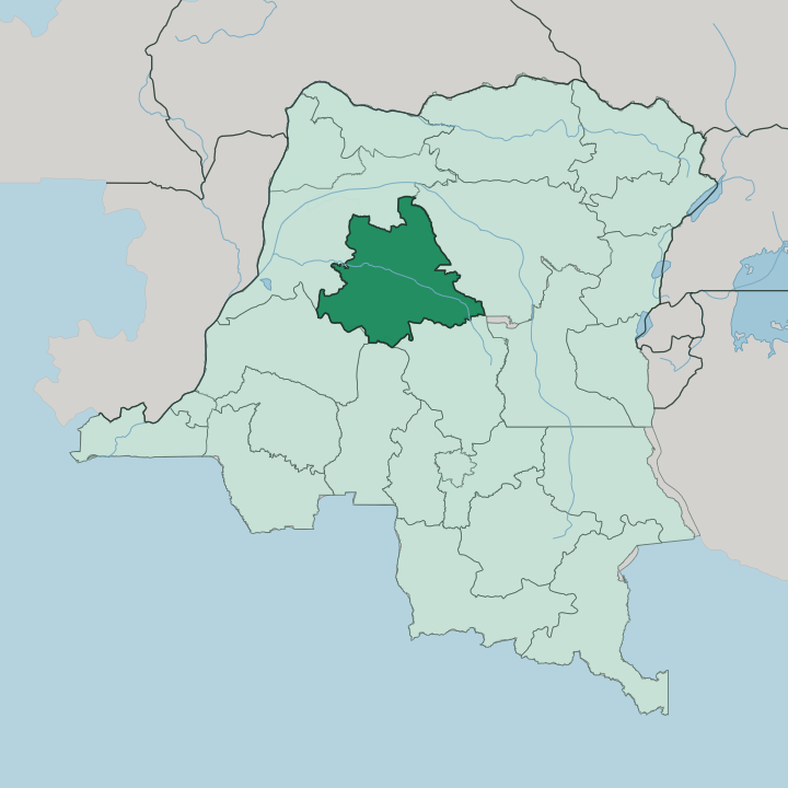 Map showing Tshuapa — In Democratic Republic of the Congo