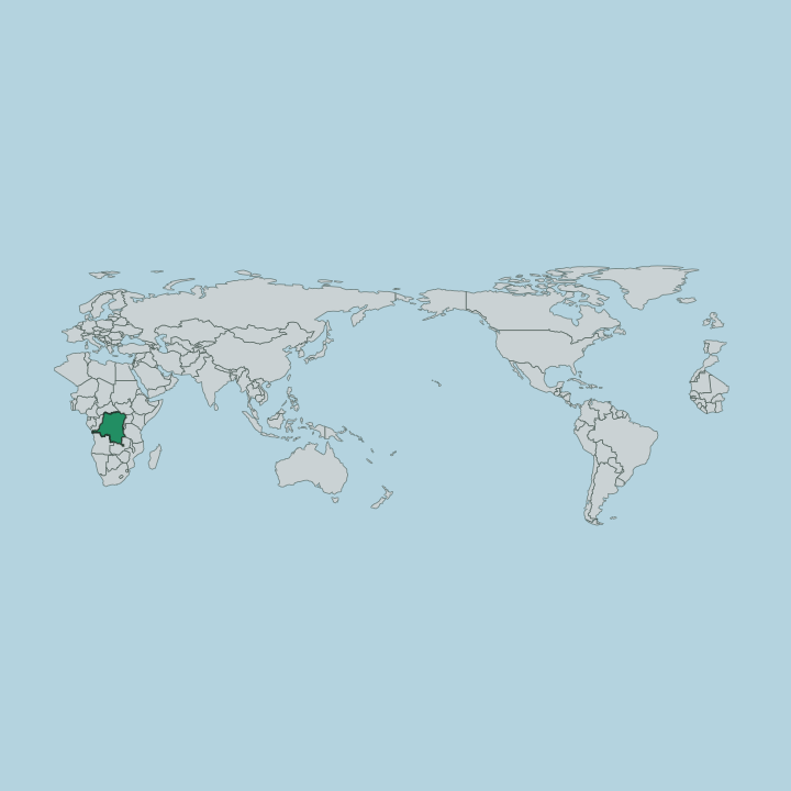 Map showing Democratic Republic of the Congo — Worldwide