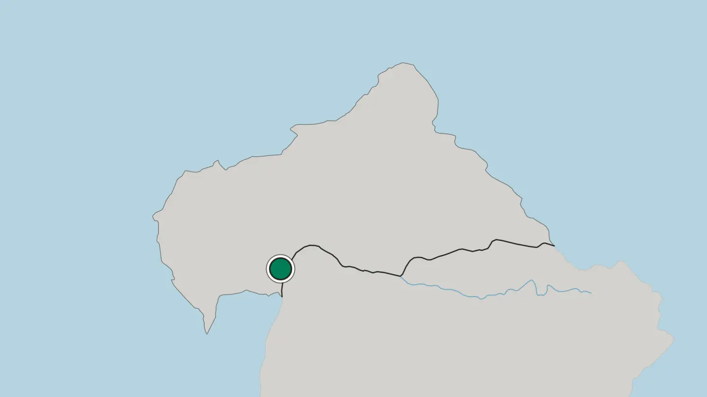 Map of Bangui in Central African Republic