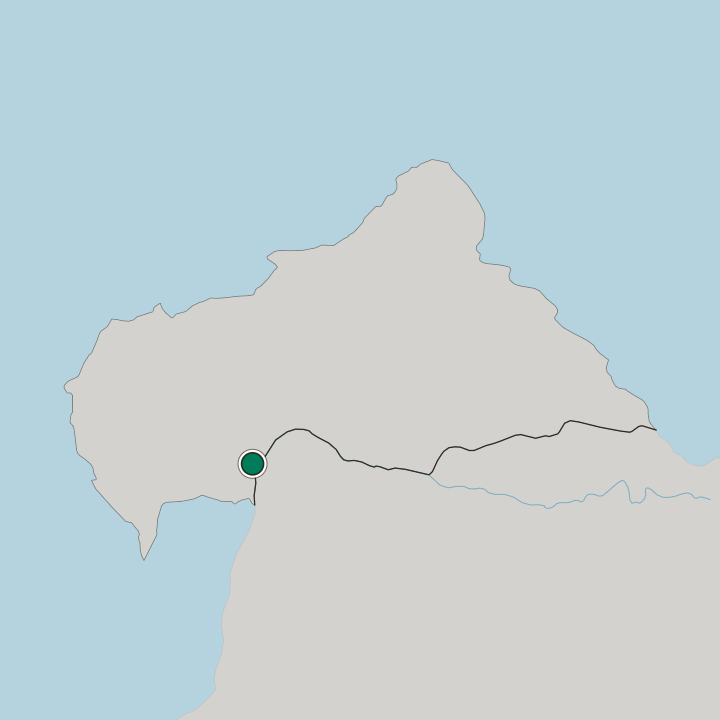 Map showing Bangui — In Central African Republic