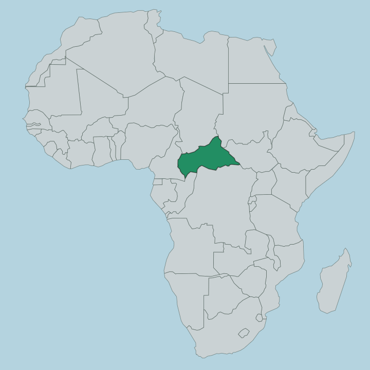 Map showing Central African Republic — In Africa