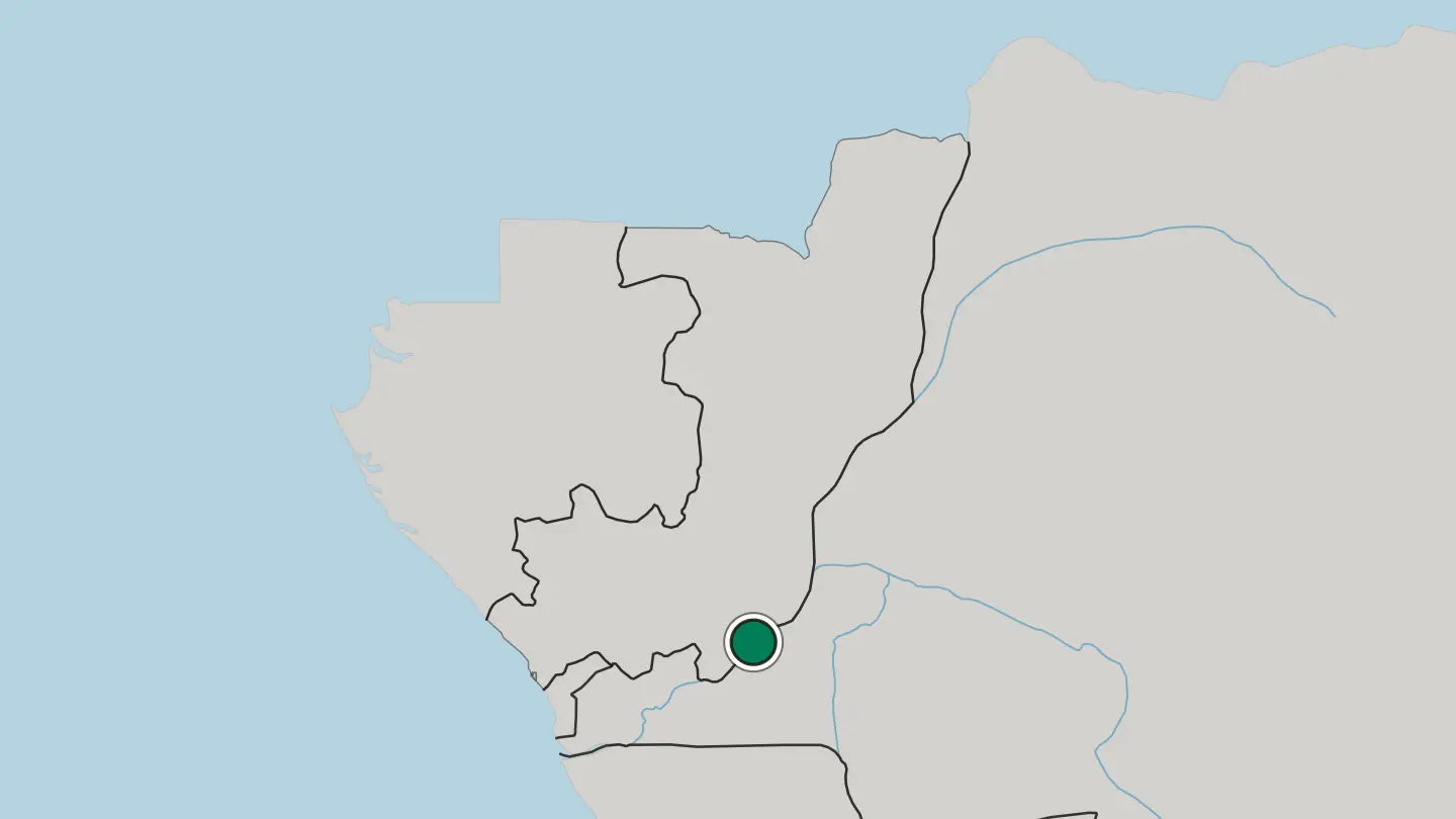 Map of Brazzaville in Republic of the Congo