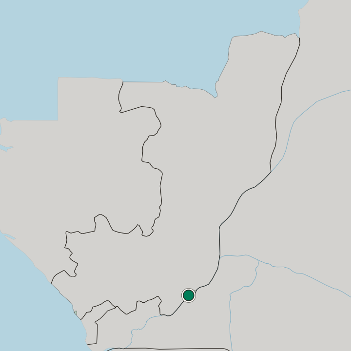 Map showing Brazzaville — In Republic of the Congo