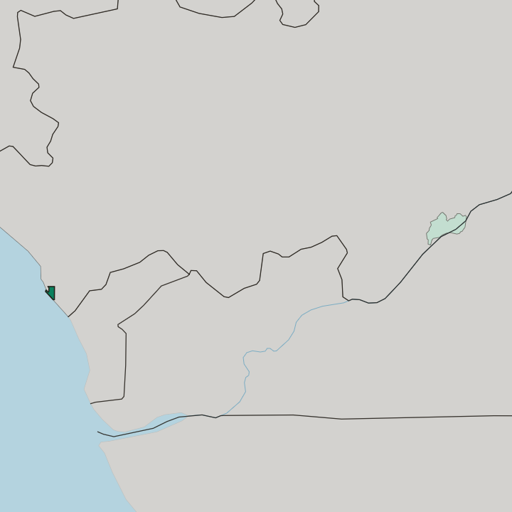 Map showing Pointe-Noire — In Republic of the Congo