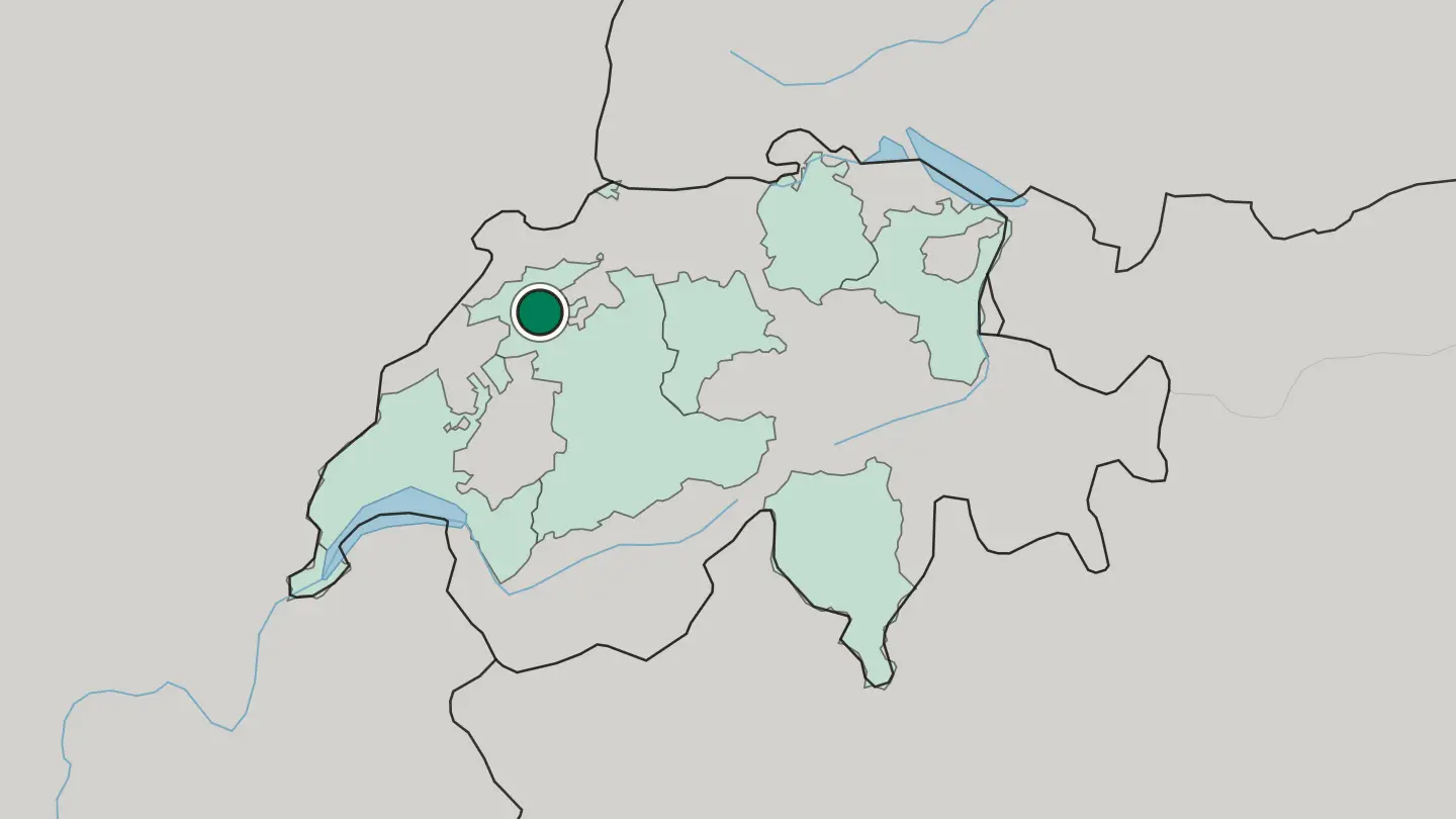 Map of Biel/Bienne in Switzerland
