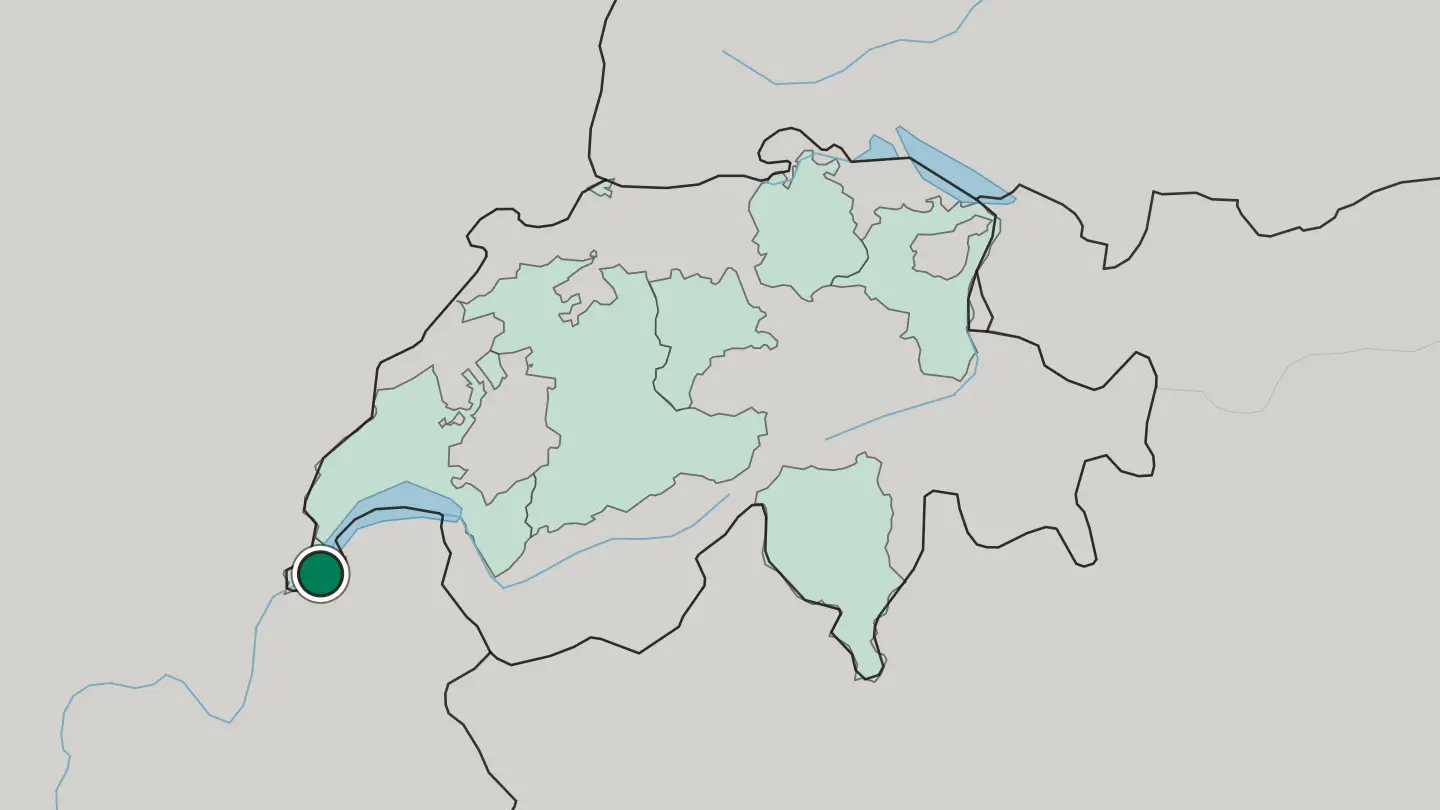 Map of Geneva in Switzerland