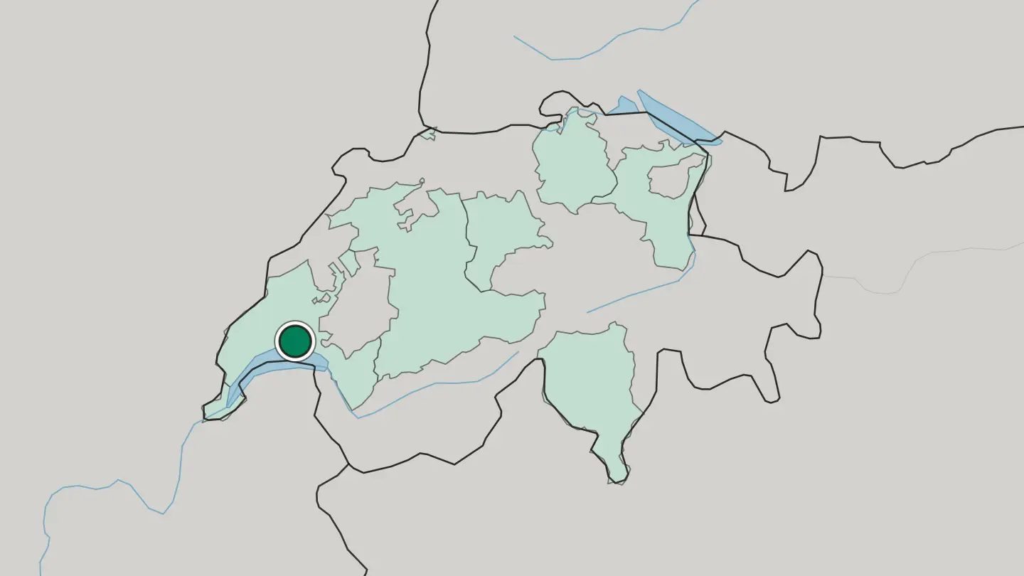 Map of Lausanne in Switzerland