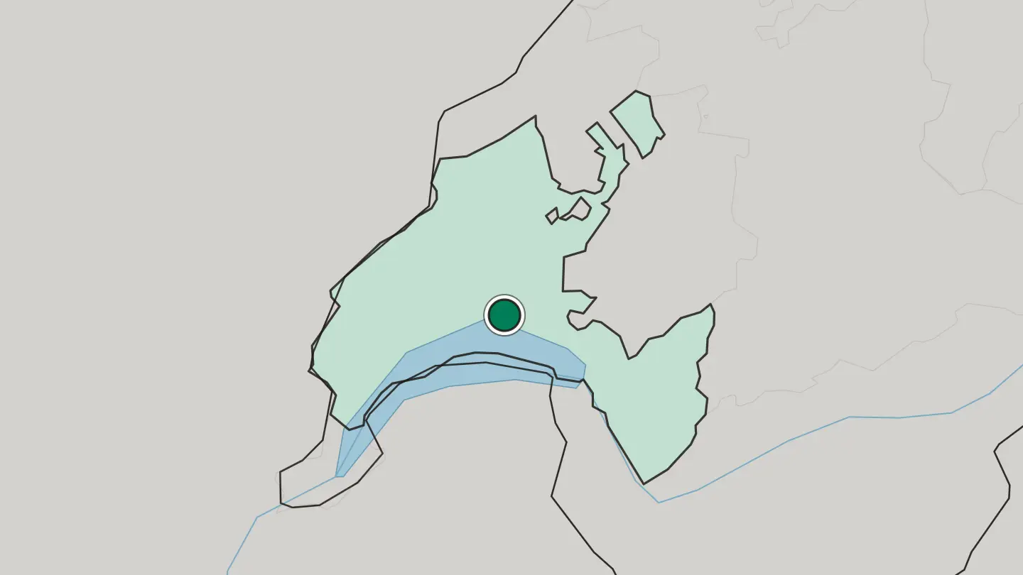 Map of Lausanne in Switzerland
