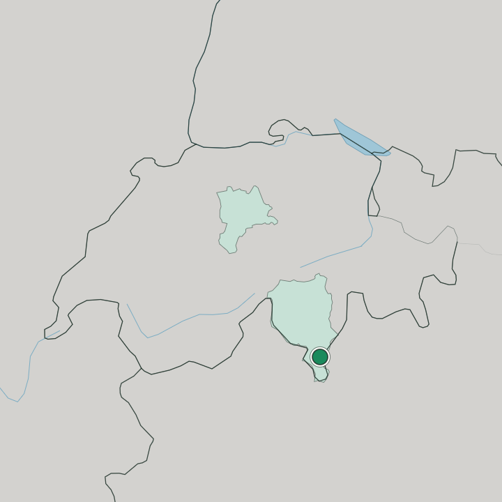 Map showing Lugano — In Switzerland