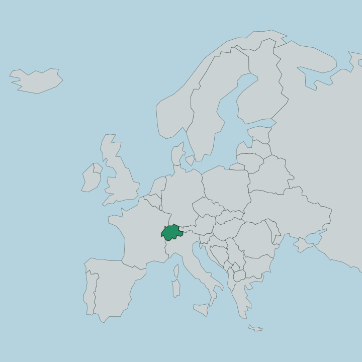 Map showing Switzerland — In Europe