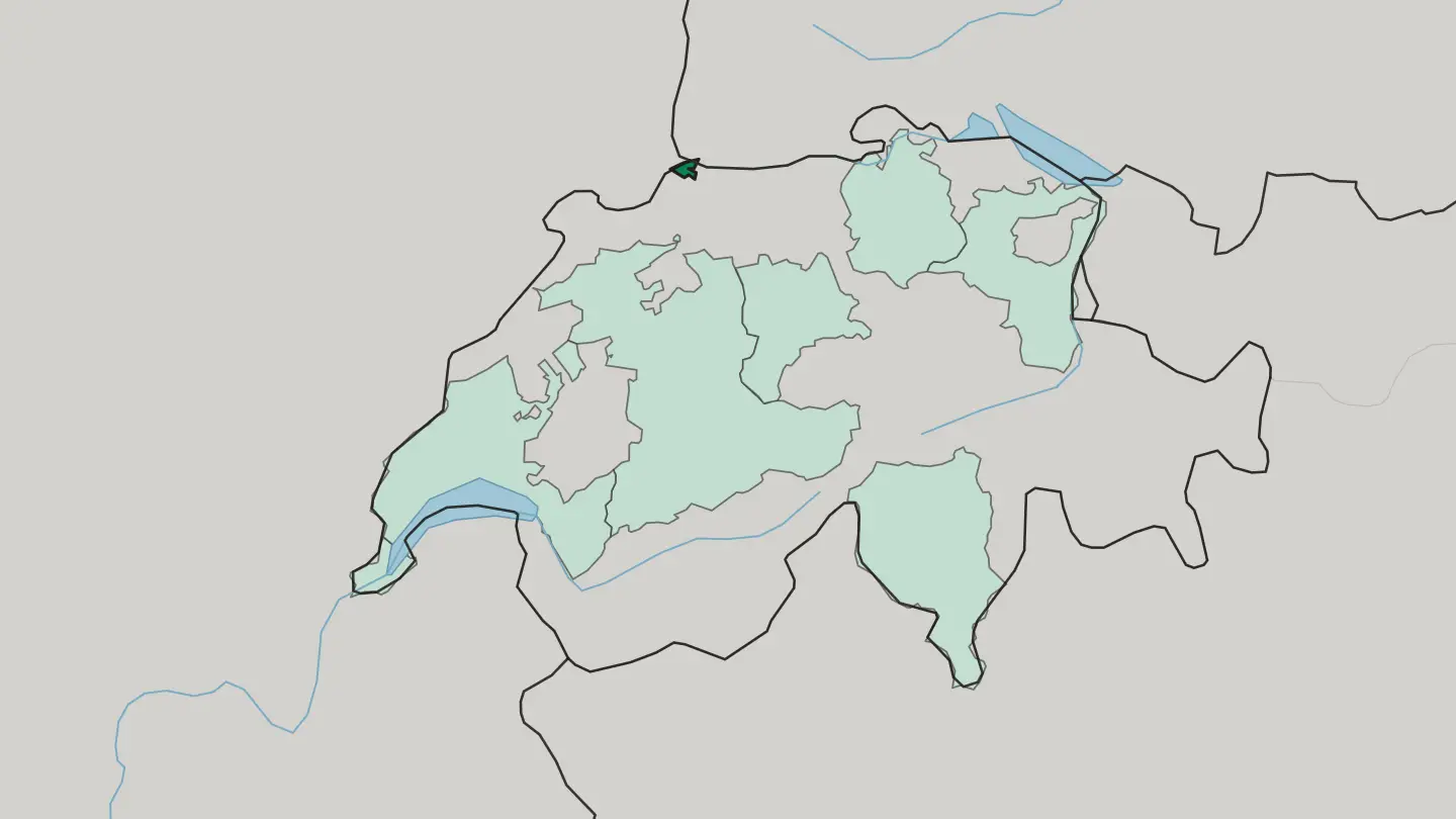 Map of Kanton Basel-Stadt in Switzerland