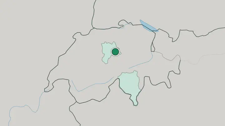 Map of Luzern in Switzerland