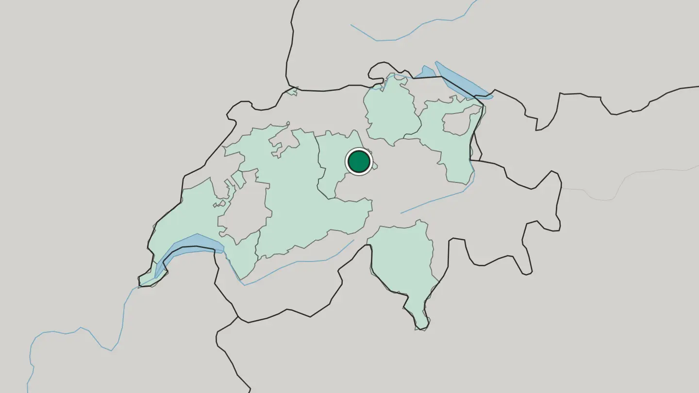 Map of Luzern in Switzerland
