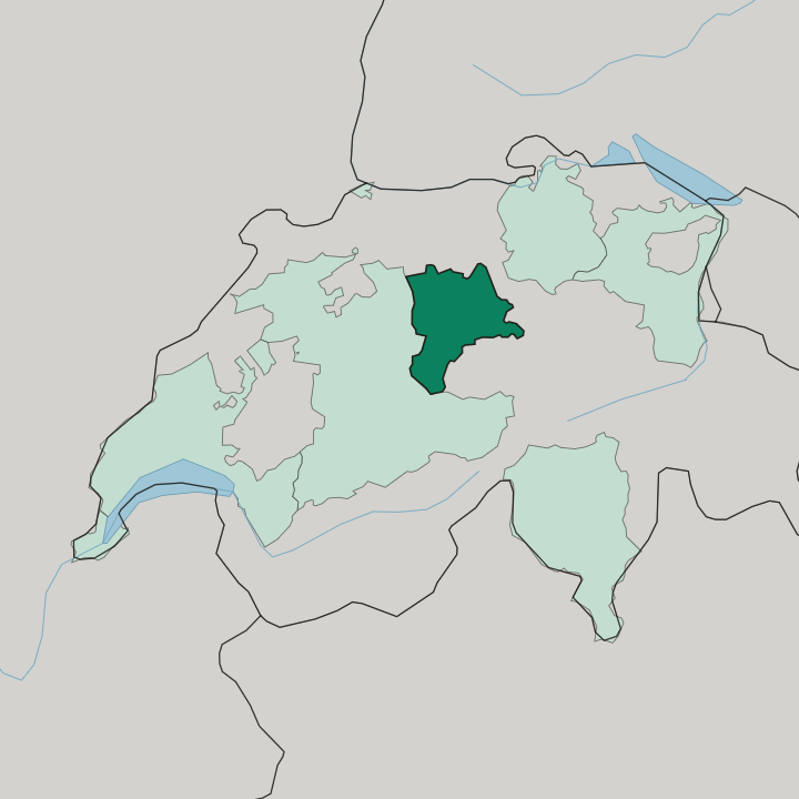 Map showing Kanton Luzern — In Switzerland