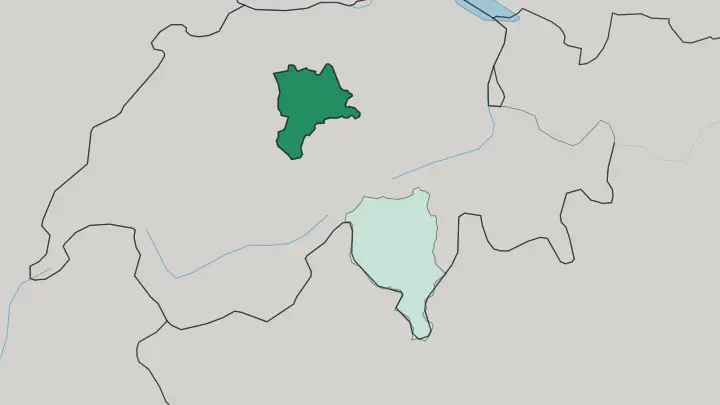 Map of Kanton Luzern in Switzerland