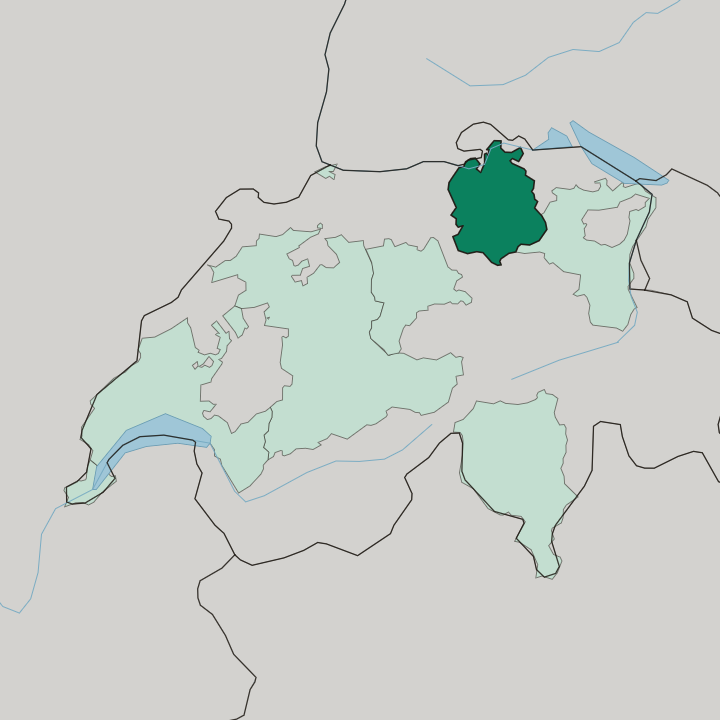 Map showing Kanton Zürich — In Switzerland