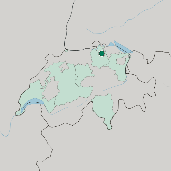 Map showing Winterthur — In Switzerland