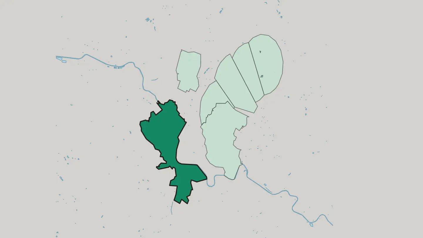 Map of Töss (Kreis 4) in Winterthur