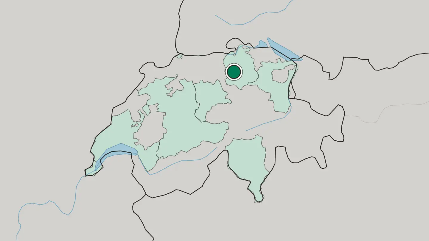Map of Zürich in Switzerland