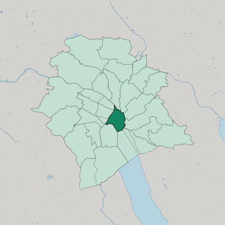 Map showing Zürich (Kreis 1) — In Zürich