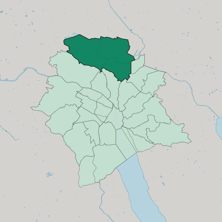 Map showing Zürich (Kreis 11) — In Zürich