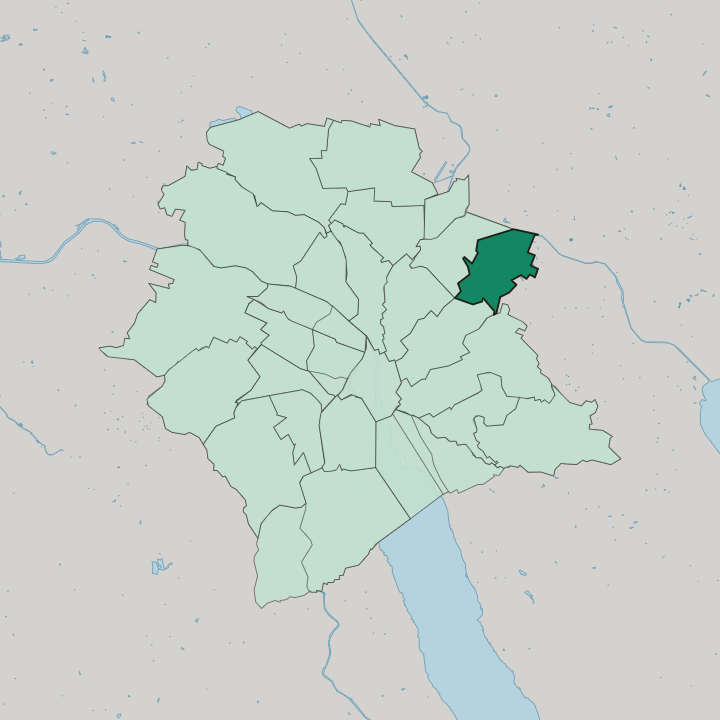 Map showing Zürich (Kreis 12) / Hirzenbach — In Zürich