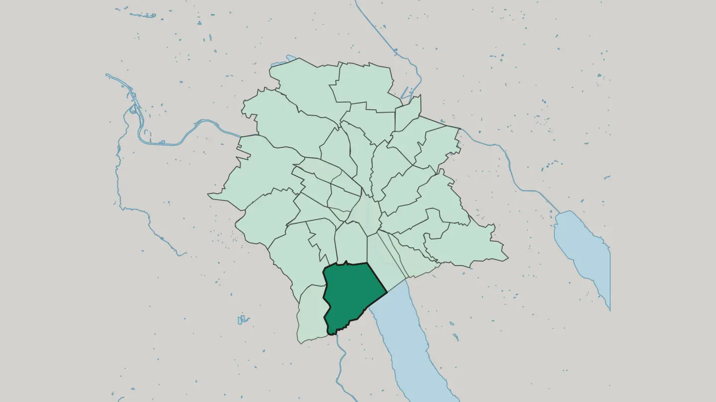 Map of Zürich (Kreis 2) / Wollishofen in Zürich