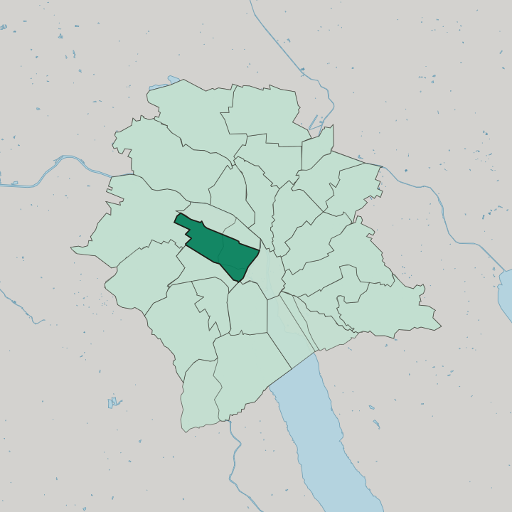 Map showing Zürich (Kreis 4) / Aussersihl — In Zürich