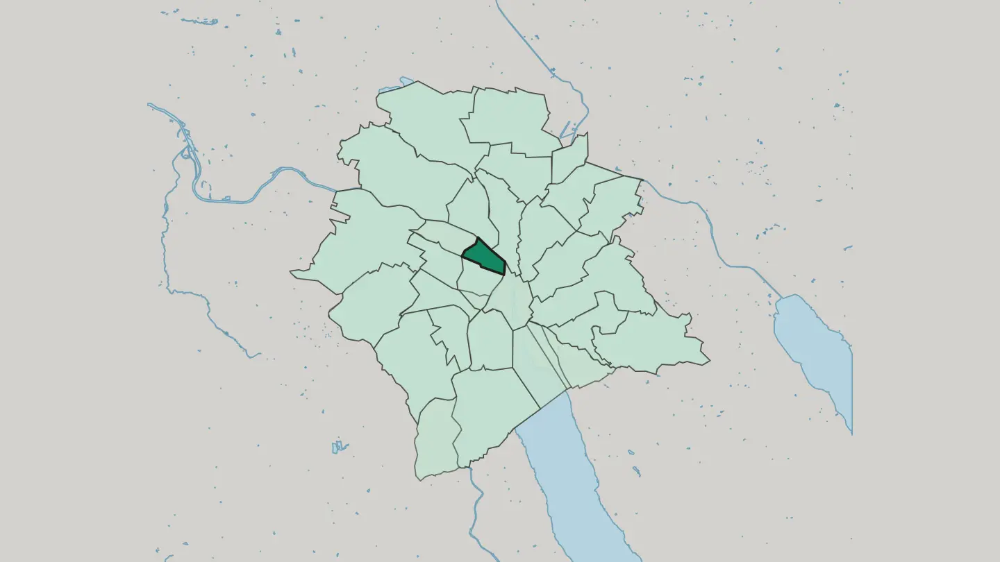 Map of Zürich (Kreis 5) / Gewerbeschule in Zürich