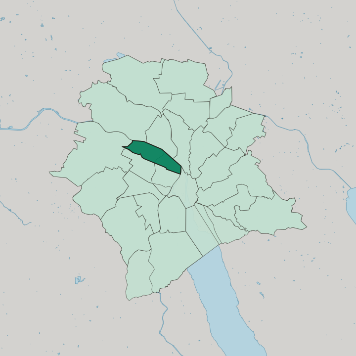 Map showing Zürich (Kreis 5) — In Zürich