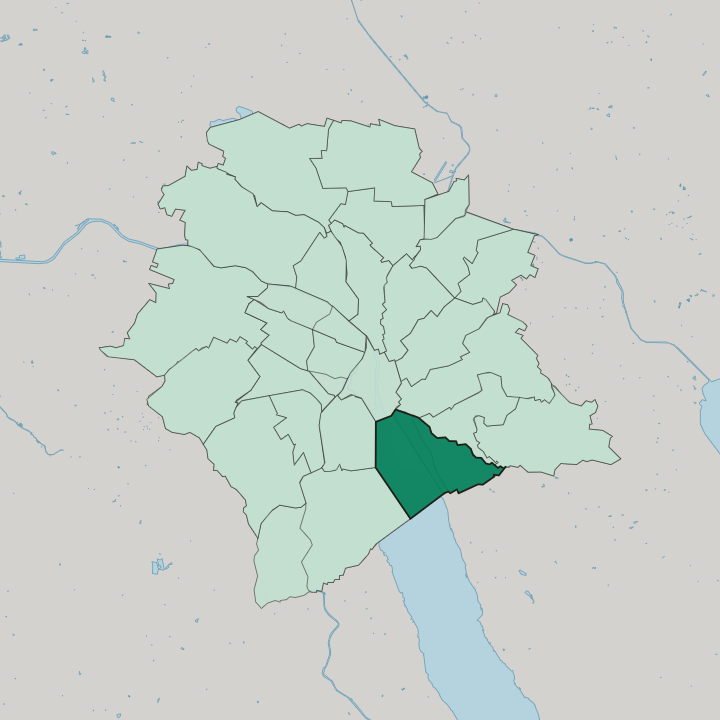 Map showing Zürich (Kreis 8) — In Zürich