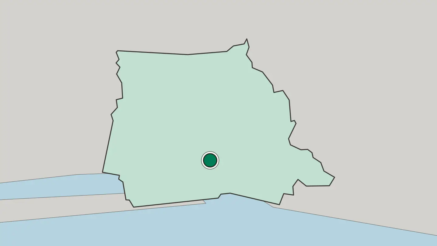 Map of Abidjan in Ivory Coast