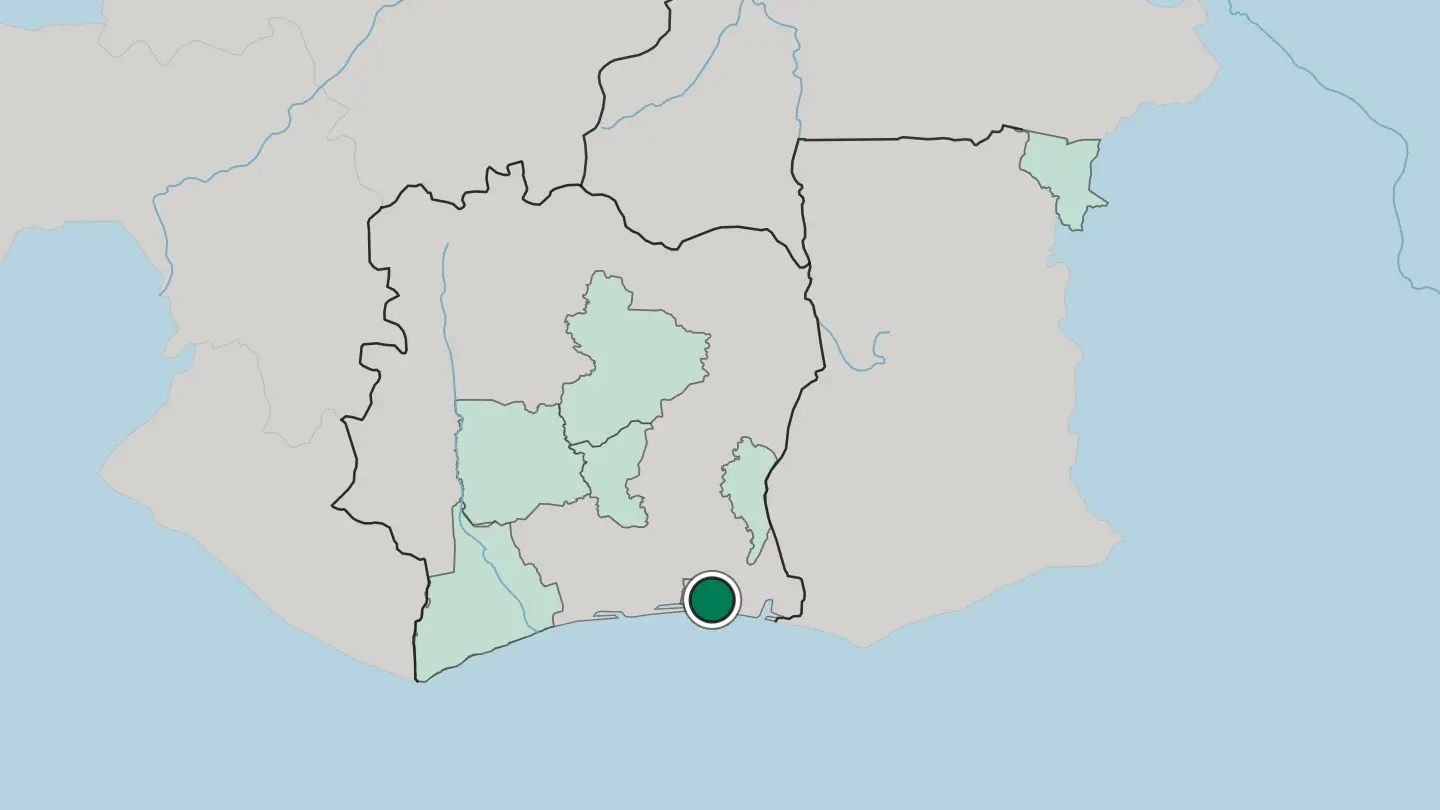Map of Bingerville in Ivory Coast