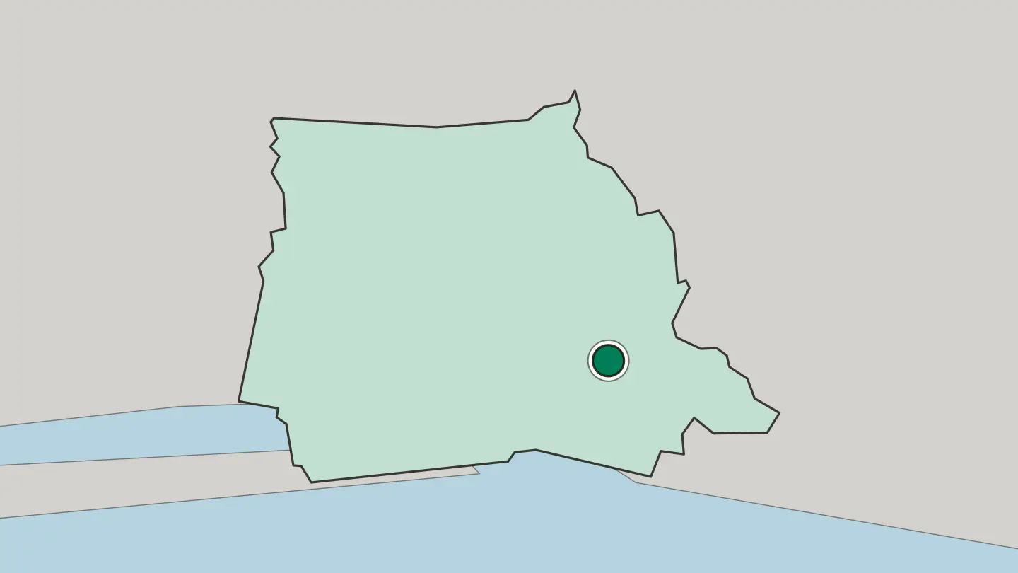 Map of Bingerville in Ivory Coast