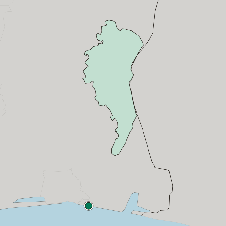 Map showing Grand-Bassam — In Comoé