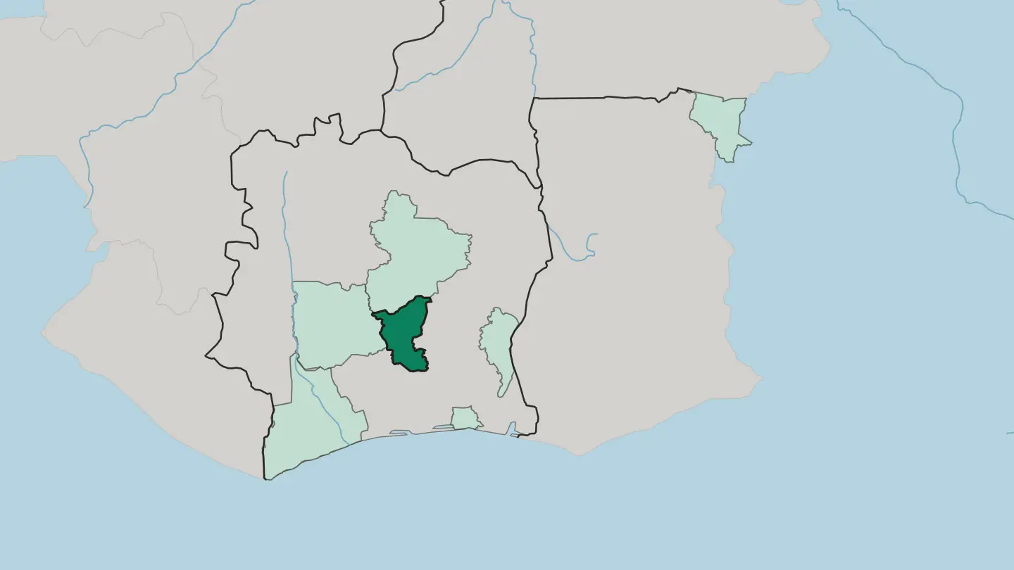 Map of Lacs in Ivory Coast