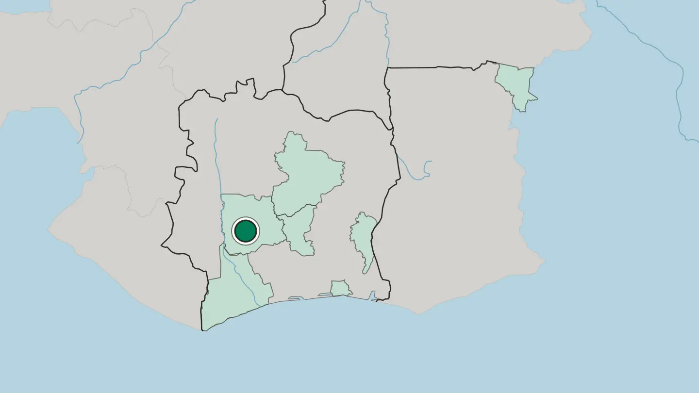 Map of Daloa in Ivory Coast