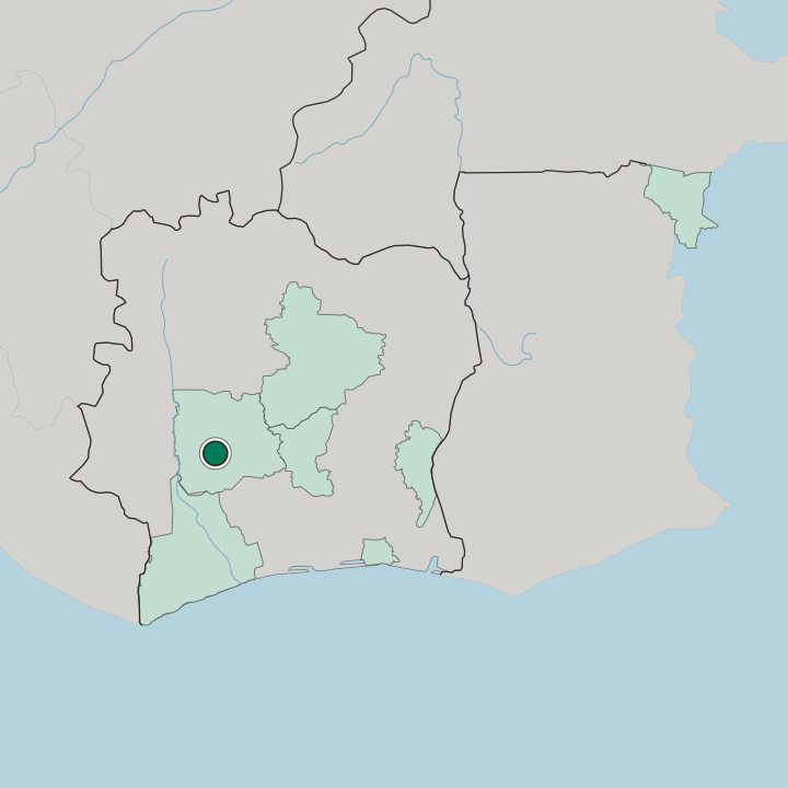 Map showing Daloa — In Ivory Coast