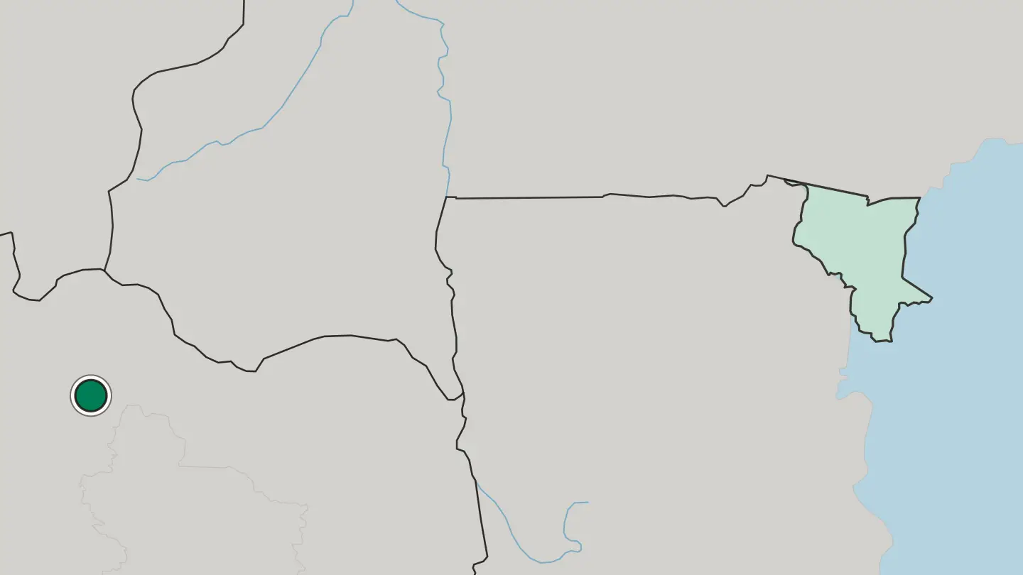 Map of Korhogo in Ivory Coast