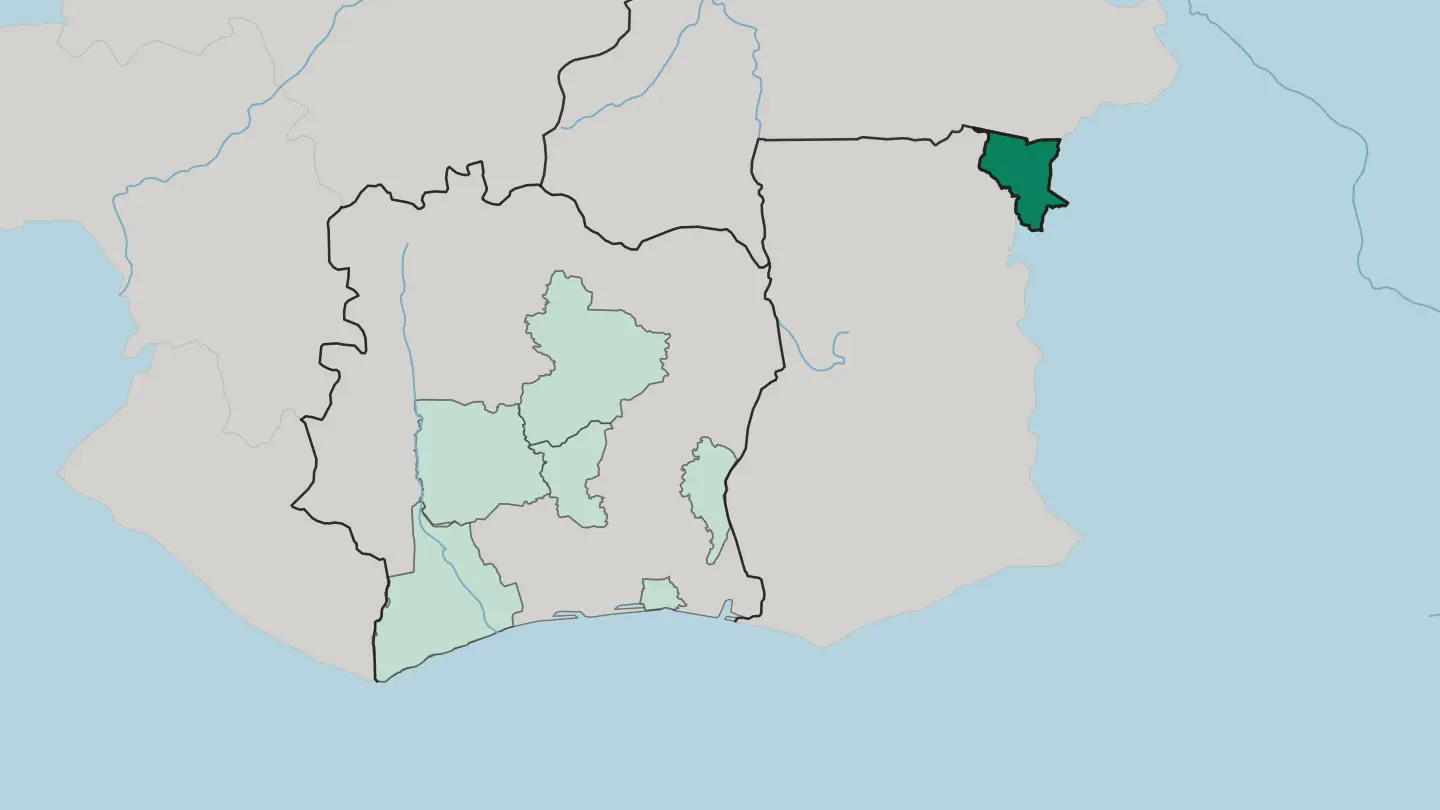 Map of Savanes in Ivory Coast