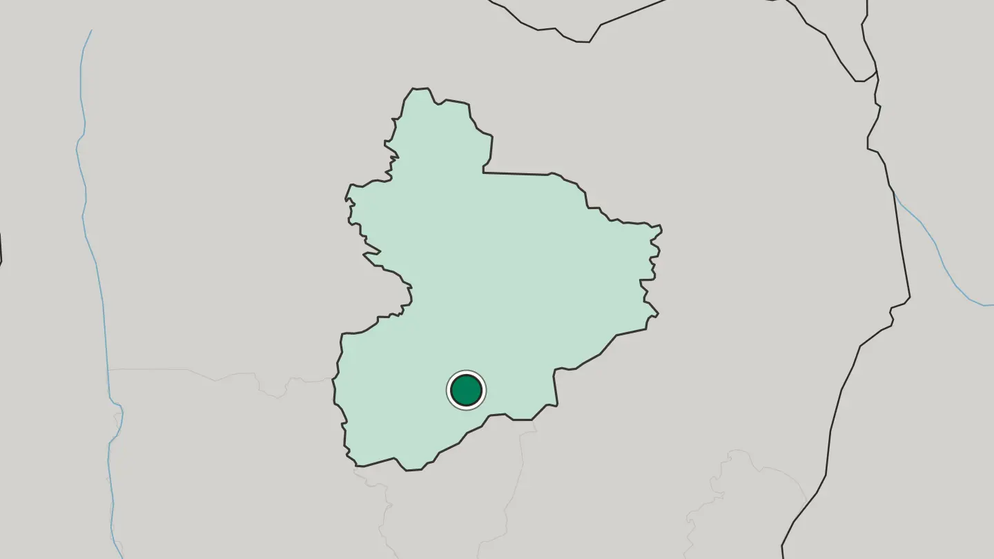 Map of Bouaké in Ivory Coast