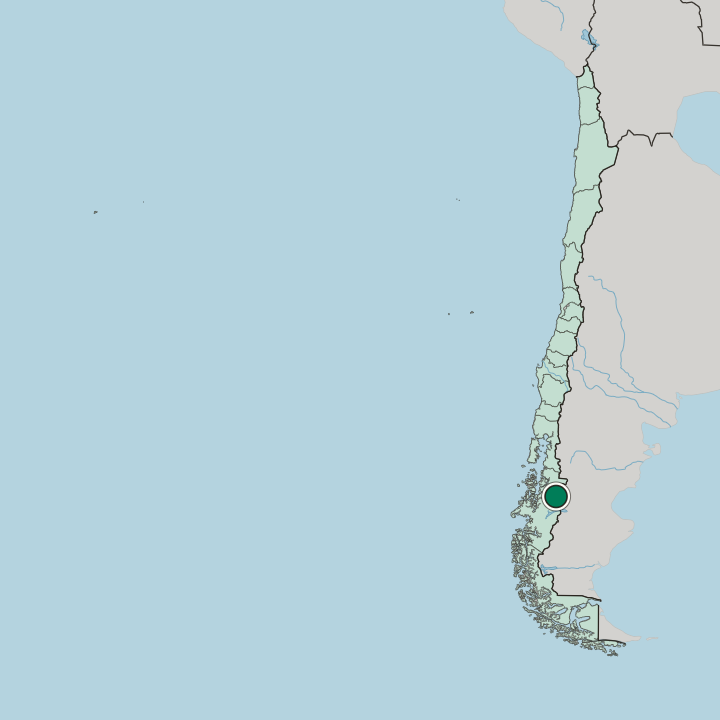Map showing Coyhaique — In Chile