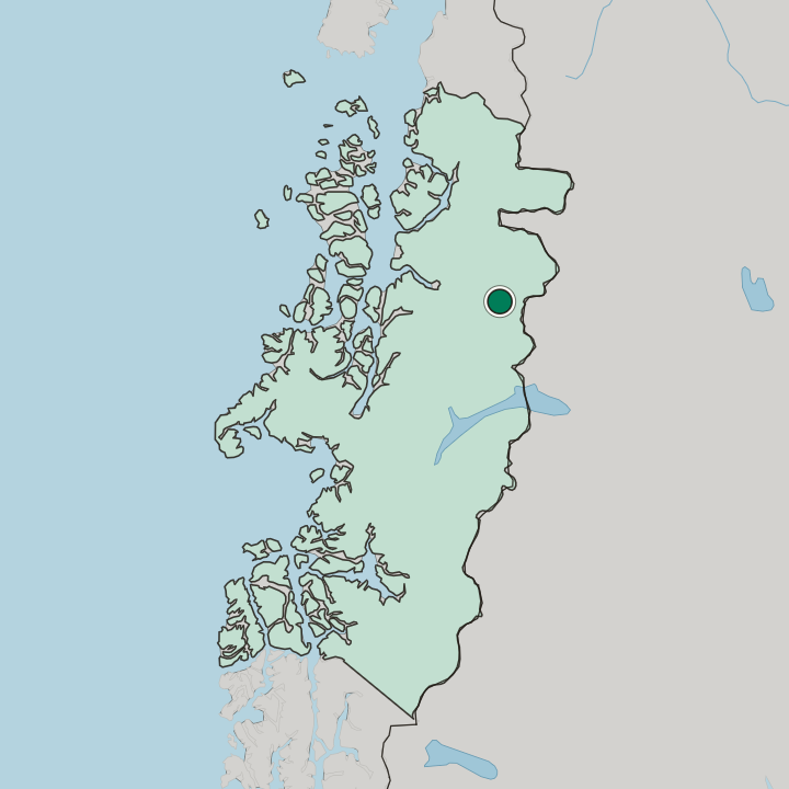 Map showing Coyhaique — In Región Aysén