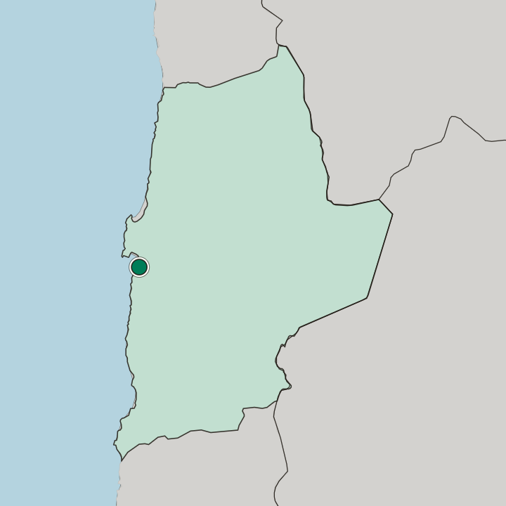 Map showing Antofagasta — In Región de Antofagasta