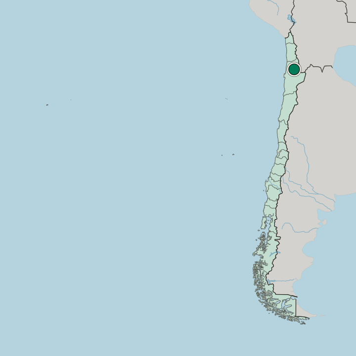 Map showing Calama — In Chile