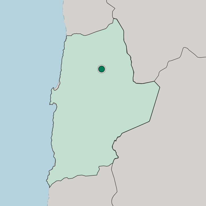 Map showing Calama — In Región de Antofagasta