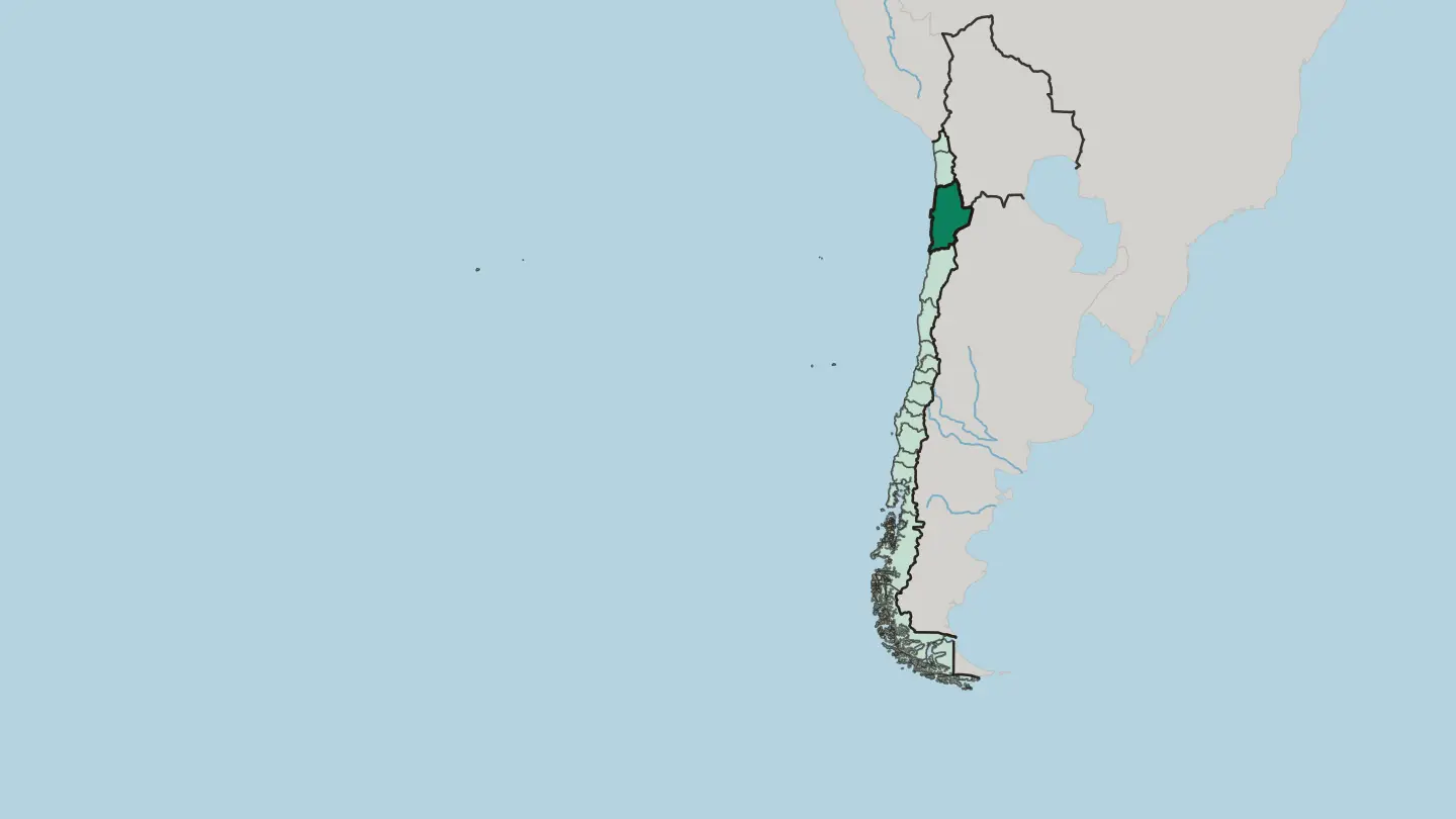 Map of Región de Antofagasta in Chile