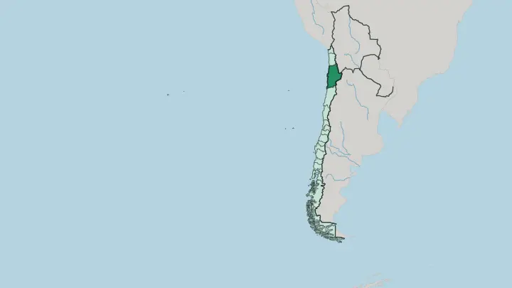 Map of Región de Antofagasta in Chile